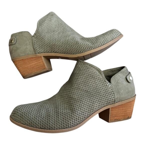 Dr Scholl's Be Energized Memory Foam Green Suede Booties Size 9 - Picture 7 of 8